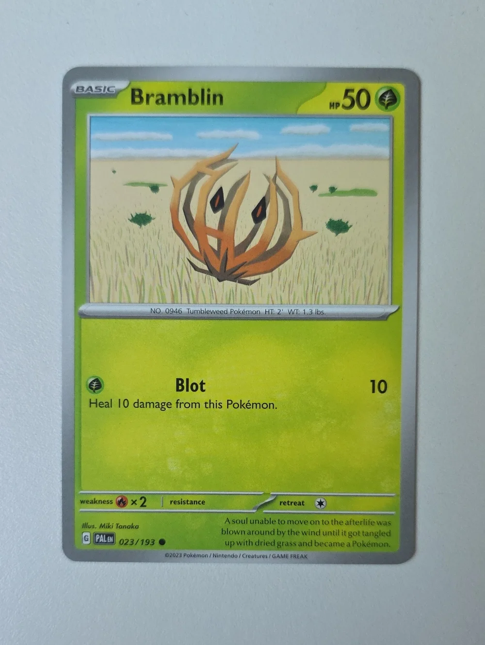 Pokemon Bramblin Trading Card